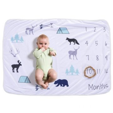 animal printed warm flannel fleece baby throw blanket